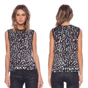 A.L.C. Cylus Silk Top Black White Size Large